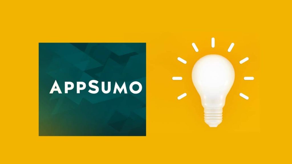 Appsumo logo and a bulb on white background